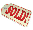 Sold Word Price Tag Unavailable Out of Stock Product