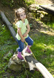 Cute toddler holding a butterfly net 
