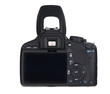 Back of  black camera isolated on white background