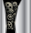 Abstract background metallic silver with gears