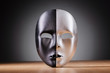 Mask against the dark background