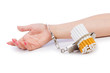 Addition concept with cigarettes and handcuffs