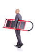 Businessman in career ladder concept