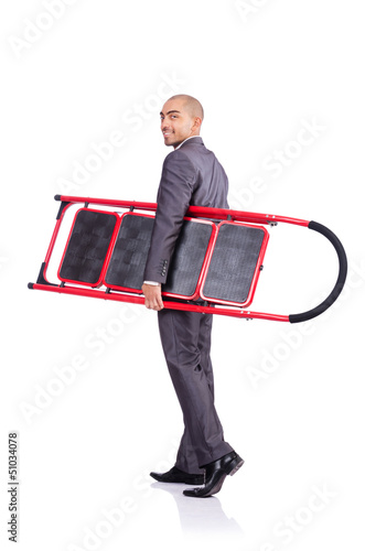Photo: Businessman in career ladder concept Businessman in career ladder concept