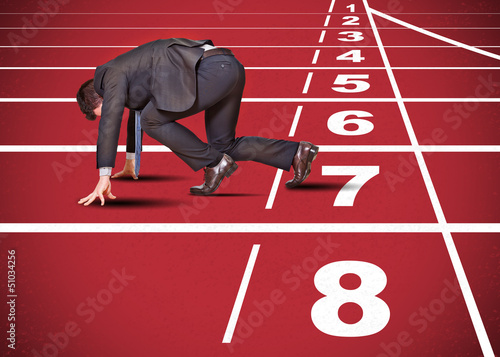 Photo: business man on track business man on track