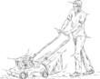 cutting grass