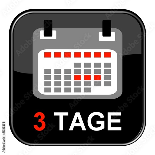 Illustration: Glossy Button - Kalender: 3 Tage Glossy Button - Kalender: 3 Tage