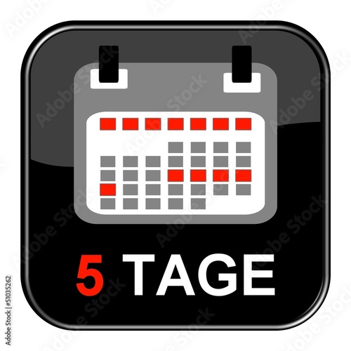 Illustration: Glossy Button - Kalender: 5 Tage Glossy Button - Kalender: 5 Tage