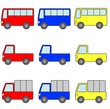 自動車　商用車セット　赤青黄