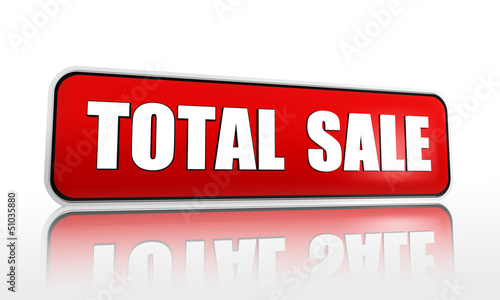 Illustration: total sale red banner total sale red banner