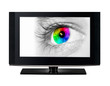 TV showing a color eye.