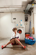 housewife bored in the laundry