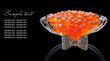 Photo: Red caviar in glass isolated on black Red caviar in glass isolated on black