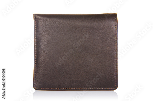 Photo: Leather wallet isolated on the white Leather wallet isolated on the white