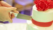 Wedding cake with red flower