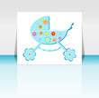 Babies boy blue invitation card - baby arrival