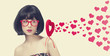 Foto: Beautiful girl with toy heart. Beautiful girl with toy heart.