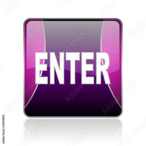 Illustration: enter violet square web glossy icon enter violet square web glossy icon