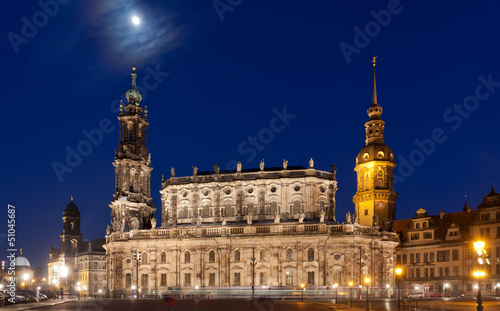 Photo: Nigt scene with castle in Dresden Nigt scene with castle in Dresden