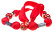 red textile women's necklace