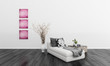 Modern couch in front of wall | 3d interior