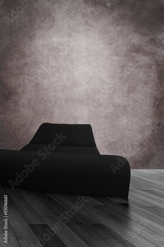 Illustration: Modern couch in front of wall | 3d interior Modern couch in front of wall | 3d interior