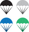 Isolated parachutes in various colors