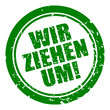 stempel rund wir ziehen um! I