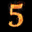 Numbers and symbols on fire