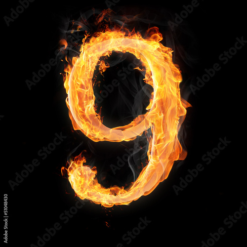 Photo: Numbers and symbols on fire Numbers and symbols on fire