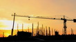 Timelapse of construction site at sunset