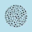 marine icons in circle