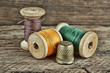 still life of spools of thread