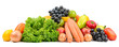 set fruit and vegetables isolated on white background