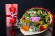Bouquet of various flowers on dark background