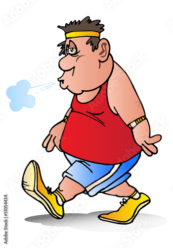 Illustration: exhausted fat man exhausted fat man