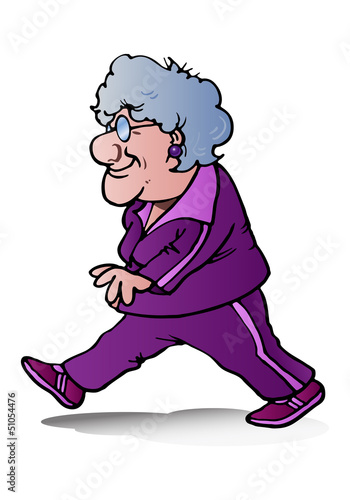 Illustration: grandma jogging grandma jogging