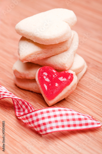 Photo: homemade sweet heart cookies with ribbon homemade sweet heart cookies with ribbon
