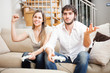 Couple playing video games