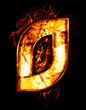zero, illustration of  number with chrome effects and red fire o