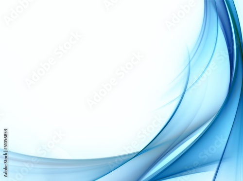 Illustration: Abstract gentle light blue waves on white background Abstract gentle light blue waves on white background
