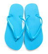 Photo: Light blue flipflops on a white background Light blue flipflops on a white background
