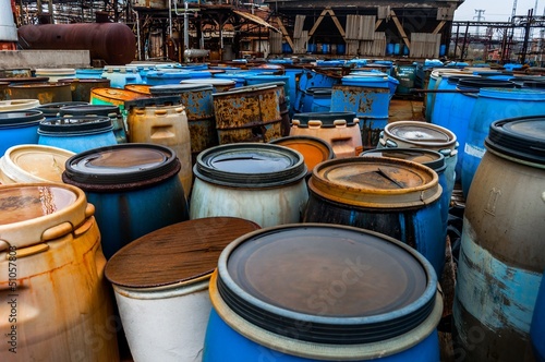 Photo: Several barrels of toxic waste Several barrels of toxic waste