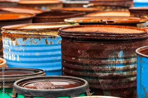 Photo: Several barrels of toxic waste Several barrels of toxic waste