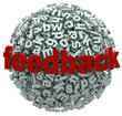Feedback 3D Sphere Letters Input Comments