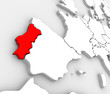 Portugal Country Map Abstract 3D Europe Atlas