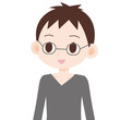 男性 上半身 眼鏡