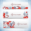 Medical banners set with icons