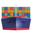 Containerschiff von vorn