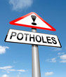 Potholes warning sign.